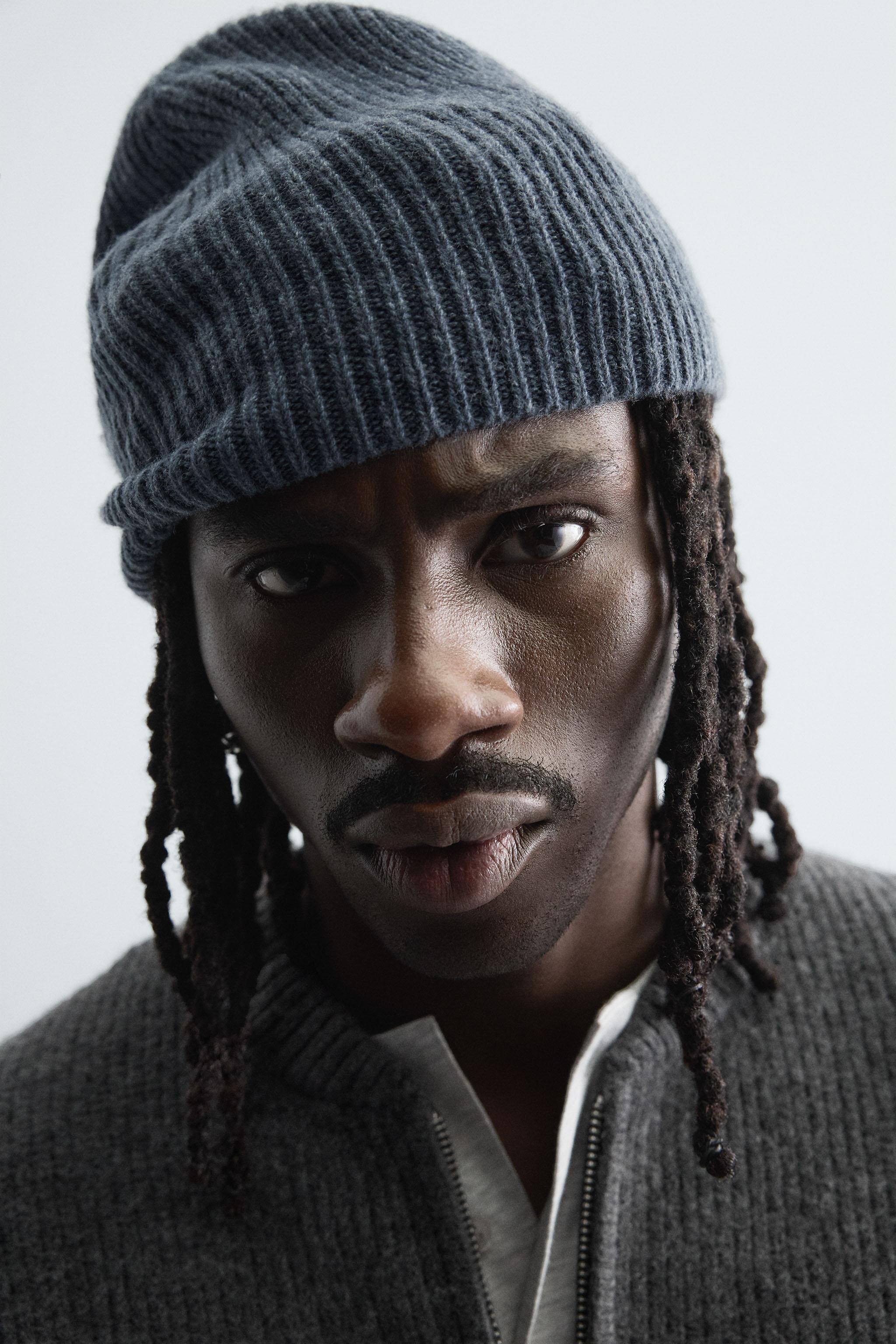 BONNET BEANIE CANNELÉ AVEC LAINE